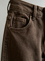 Nouveau style automne – Jean taille haute doux et écologique pour femme, avec logo personnalisé, grande taille, coupe large délavée