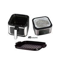 Anbolife Fabrika 2'si 1 Arada Air Fryer ve Izgara, 4.5L Dijital Air Fryer Fırın, Çıkarılabilir Izgara Tavası, Yapışmaz, PFAS İçermez OEM ODM