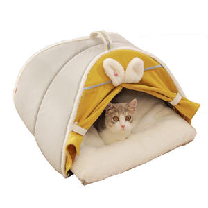 <span class=keywords><strong>Hoopet</strong></span>-cama de felpa para perros y gatos, para interior, fácil de limpiar, con tienda, nueva versión - Product Image 2