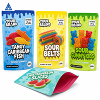 Sachet personnalisé imprimé pour bonbons gélifiés, pochette refermable à fermeture éclair en Mylar, design coloré, qualité alimentaire, pour bonbons et snacks, vente en gros