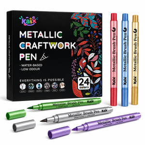 Juego de Rotuladores Metálicos Coloridos KAIX, Rotuladores Artísticos a Base de Agua de Bajo Olor, Rotuladores de <span class=keywords><strong>Pintura</strong></span> Acrílica <span class=keywords><strong>con</strong></span> Logotipo Personalizado para Dibujar en Cartulina Negra - Product Image 2