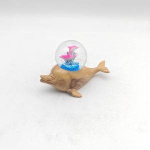Globe de Noël en résine artistique avec impression par transfert d'eau, motif Père Noël et dauphin des neiges, avec fée et <span class=keywords><strong>musique</strong></span>, pour cadeaux de fêtes - Vente en gros - Product Image 6