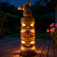 Sculpture en résine de toucan totem Tiki, peinte à la main, détaillée, pour décoration de vacances, statue décorative pour patio, jardin extérieur, modèle d'exposition