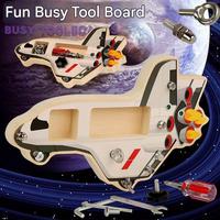 Juguete Montessori Más Vendido, Tablero de Actividades de Madera con Forma de Nave Espacial, Autobús de Actividades con Tornillos, Juguete Educativo para Niños que Desarrolla la Concentración