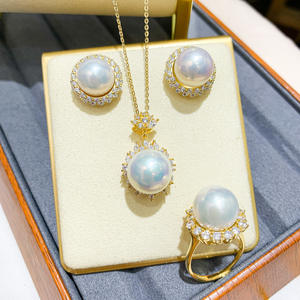 Juego de Accesorios de Plata de Ley S925 para Perlas DIY 9332, Anillo de Oro y Plata y Soporte para Pendientes, Joyería de Diamantes Puros - Product Image 2