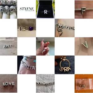 Original 26 letras en inglés en la parte posterior amor circón <span class=keywords><strong>925</strong></span> plata esterlina para mujeres Diy pulsera accesorios joyería hacer regalo - Product Image 5