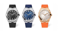 Bracelet de montre en caoutchouc FKM 24X7mm compatible avec Vacheron Overseas 4500v 5500v 7900v Click Orange Strap Bracelet de sport étanche