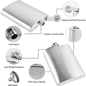 Flask de Aço Inoxidável de 1-18oz com Funil, Tampa Rosqueada Compacta para Viagens ou Adultos, Ideal para Whisky ou Álcool - Product Image 4