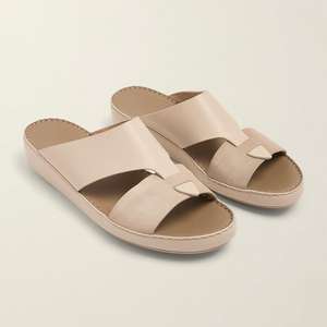 SHIKOL Sandales pour hommes en cuir véritable, à bride bouclée, style Golfe, faites main, élégance personnalisée, confort minimaliste, formelles, style arabe, Ramadan - Product Image 6