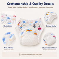 Culottes d'apprentissage de la propreté pour bébé, imprimées sur mesure, lavables et réutilisables, en tissu de coton doux et respirant, avec protection TPU, conception 4 couches, tailles S/M/L