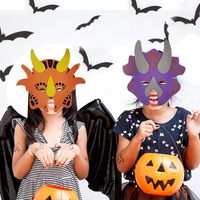 Masque de dinosaure en mousse EVA pour enfants (12 pièces) multicolores, logo personnalisé, pour toutes les fêtes, cosplay créatif et amusant