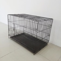 Cage pliable pour chien OUFA, cage pour animaux de compagnie à deux portes, en métal, avec plateau amovible pour usage domestique