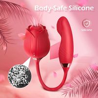 Rosenförmiger 2-in-1 Vagina-Saugvibrator mit Nippel- und Klitoris-Stimulation, 10 Kraftvolle Stoß- und Vibrationsmuster, Sexspielzeug