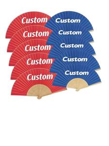 Abanico de Papel Hecho a Mano en China, Personalizado, con Mango de Bambú Natural de 21 cm, con Logotipo Impreso, para Regalo Cultural - Product Image 3