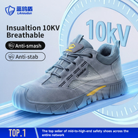 Zapatos de Seguridad LAnoudun, Estilo Casual, Color Gris, Aislamiento 10KV, Estilo Verano, Cuero de Gamuza Transpirable, Zapatos de Trabajo para Hombre, Ligeros