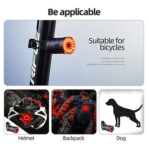 Luz trasera inteligente para bicicleta <span class=keywords><strong>de</strong></span> montaña y carretera, sensor <span class=keywords><strong>de</strong></span> freno, resistente al agua, luz trasera <span class=keywords><strong>de</strong></span> seguridad para ciclismo - Product Image 5
