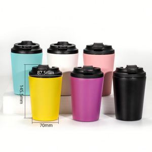 Vasos de Café Reutilizables de Doble Pared con Aislamiento de 12 oz, Taza de Café de Acero Inoxidable 304 con Tapa de Rosca, Vaso Térmico para Viajes en Auto con Logotipo Personalizado - Product Image 3