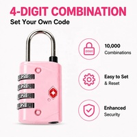 Cadenas à combinaison à 4 chiffres approuvé par la TSA, résistant à la rouille, pour valise de voyage, tiroir, rangement, sécurité