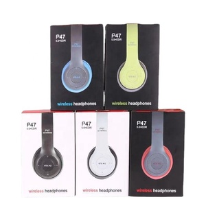 หูฟังไร้สาย <span class=keywords><strong>P47</strong></span> TF Card ราคาถูกที่สุด เสียงเบสสเตอริโอ FM MP3 สำหรับเล่นเกม แบบครอบหู พับได้ พกพาสะดวก พร้อมไมโครโฟน <span class=keywords><strong>P47</strong></span> - Product Image 1