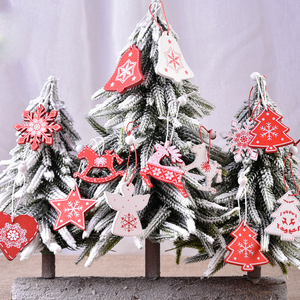 ESTICK Décorations de Noël modernes en bois, artisanales et écologiques, arbre de Noël, renne, flocon de neige, Père Noël, ange - Product Image 3