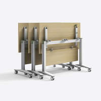 Meubles de bureau, petite table de réunion pliable en bois portable, bureau mobile pour salle de formation