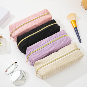 Nuevo estuche de pana para lápices, bolsa de cosméticos sencilla, bolsa de aseo portátil de gran capacidad, bolsa de almacenamiento de papelería para viajes de negocios - Product Image 1