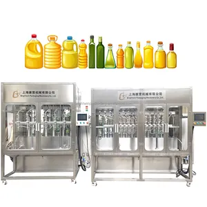 Brightwin glass bottle olive palm salad oil edible peanut oi sauce filling machine capping machine labeling machine with video