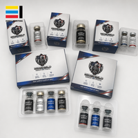 Boîte en carton personnalisée OEM pour flacons, emballage pour flacons en verre de 1/3/5 unités avec insert en PET, impression de logo personnalisée