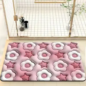 Tapis de sol à illusion d'optique imprimé 3D, tapis de bain antidérapant 60x90x0.3cm pour salle de bain