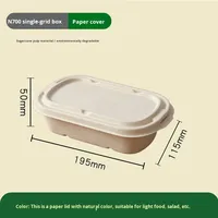 Boîte à bento à emporter en plastique PLA+ biodégradable et papier biodégradable, capacité 700-850 ml, avec compartiment pour croissant