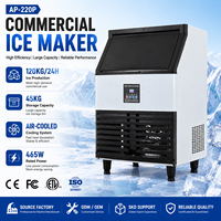 Macchina Automatica Commerciale per Produzione Blocchi di Ghiaccio 120kg Alta Produttività in Acciaio Inox con Controllo Touch Screen LED per Casa e Azienda