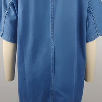 Robe chemise en jean ample et décontractée pour femme, à manches courtes, boutonnée, avec poches à rabat sur la poitrine, style mini-robe en jean, tenue de rue