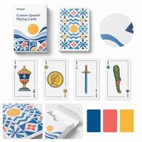 Jeu de cartes espagnoles personnalisées avec logo, 48 cartes, papier couché 300 g/m², finition mate, boîte à rabat, jeu de cartes de casino