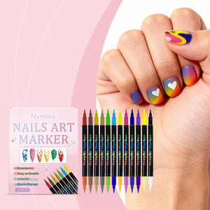 Ensemble de 12 stylos à ongles en plastique de différentes couleurs, marqueurs pour ongles en gel, outils de dessin et de peinture pour nail art DIY - Product Image 2