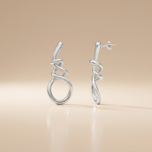 Boucles d'oreilles tendance en fil spiralé, argent sterling 925 - Product Image 2