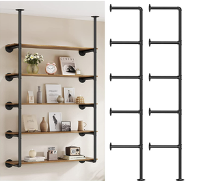 Estante de escalera de tubería industrial Estante de libros de estilo vintage de 4 niveles GI Unidades de pie libres Estante de exhibición para sala de estar Dormitorio Cocina - Product Image 2