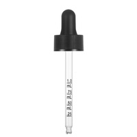 Pipettes compte-gouttes en plastique ou en verre de 18 mm à 24 mm, compte-gouttes en verre noir lisse 24/410 avec échelle graduée pour flacon Boston en verre