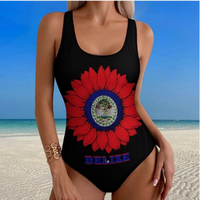 Maillot de bain une pièce pour femme Martinique avec coussinets amovibles, col rond, coupe haute, idéal pour la plage et la natation