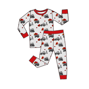 Setelan Piyama Rajut Bambu/Spandex Unisex Bayi Balita Motif Hewan Ritsleting Dua Arah Romper Kasual Tema Hari Valentine - Product Image 6