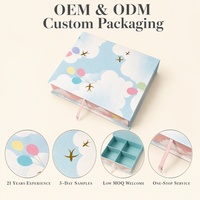 Coffret Cadeau Cosmétique Montgolfière, Emballage Magnétique en Papier, Style Livre à Ruban