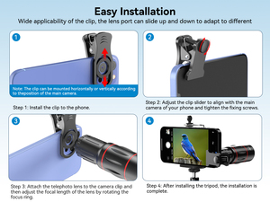 Objectif téléobjectif télescopique 18x25mm pour smartphones <span class=keywords><strong>iPhone</strong></span> et Android - Verre optique avec mise au point manuelle pour concerts, randonnées et observation des oiseaux - Product Image 5