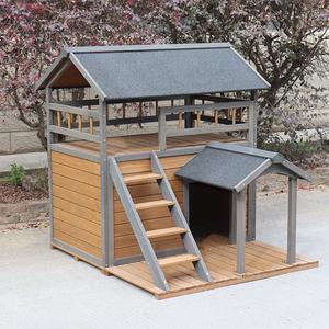 Chuồng chó gỗ hai tầng, kiểu dáng chắc chắn, dùng ngoài trời - Product Image 2