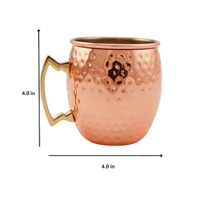 Taza Moscow Mule Premium Moderna de Doble Pared, Ecológica, de Acero Inoxidable Martillado, con Asa, 16 oz, para Cócteles, 9x10 cm - Product Image 3