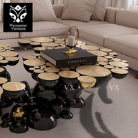 Table centrale en acier inoxydable de luxe personnalisée bulle unique pour salon moderne café unique personnalisé meubles de maison
