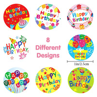 Autocollant circulaire scellable le plus populaire avec motifs de dessins animés mignons pour vœux d'anniversaire, utilisé pour les bénédictions, les récompenses et les décorations.