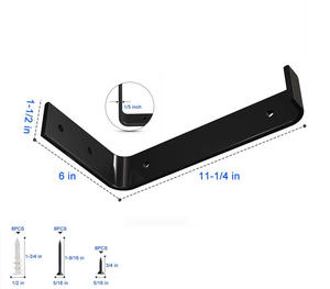 Cheap L <b>Shelf</b> <b>Bracket</b> Heavy Duty Open Shelving Hardware Included Rustic Iron Metal Scaffold <b>Black</b> Wall Floating <b>Shelf</b> <b>Brackets</b> - Product Image 4