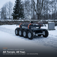 Véhicule de transport de cercueil télécommandé avec dispositif de verrouillage automatique, butées de limite réglables, 8x8 tout-terrain, cercueil funéraire, inclinaison à 35 degrés