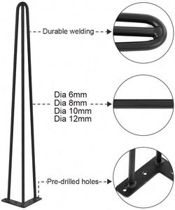 Heavy-Duty DIY Industrial Metal Coffee <b>Table</b> with Hairpin <b>Legs</b> for Home Kitchen Office Outdoor Living Room Workshop Use - Product Image 4