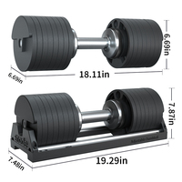 Ensemble d'haltères réglables en fonte de 40 kg avec support, système de verrouillage à cadran à changement rapide, gain de place, salle de sport à domicile, corps entier, 10-80 lb
