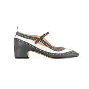 Tacchi robusti in pelle ampia vestibilità taglie forti fibbia Sexy punta quadrata Design intrecciato Laser bocca bassa eleganti scarpe Mary Janes - Product Image 4